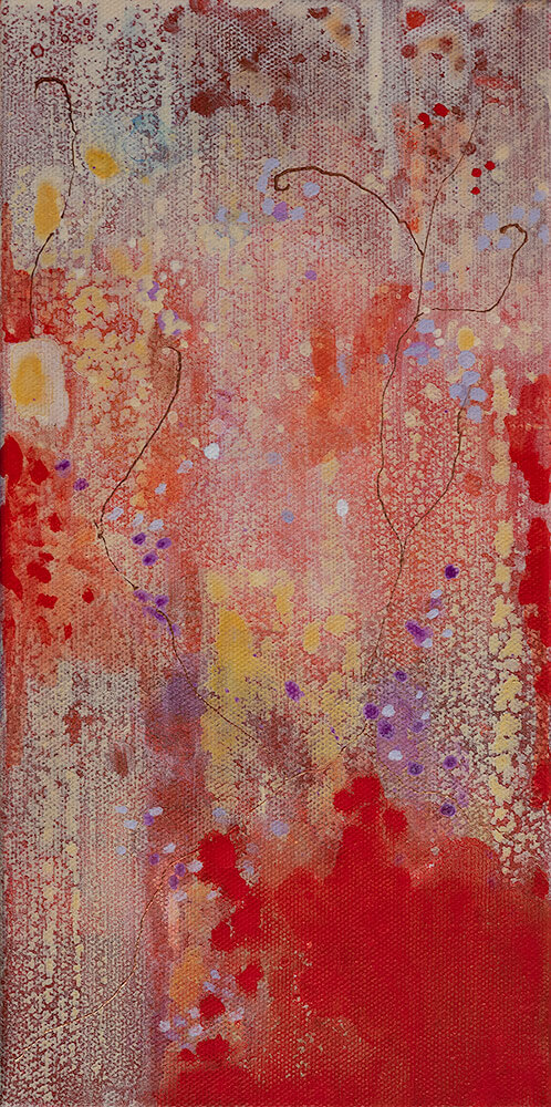 Flower Panel 1- Acrylic on Canvas - 6" x 12" - Sold
