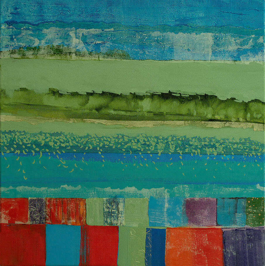 Patchwork, Acrylic and Japanese Rice Paper on Canvas