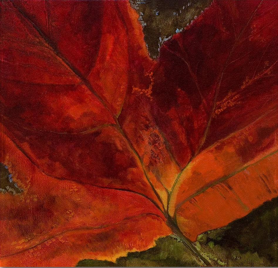 Red Leaf, Acrylic on Canvas